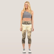 Burstful Gold Legging Capris for women