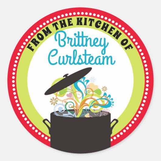Burstierende Aromen, die aus der Küche personalisi Runder Aufkleber (Vorderseite)