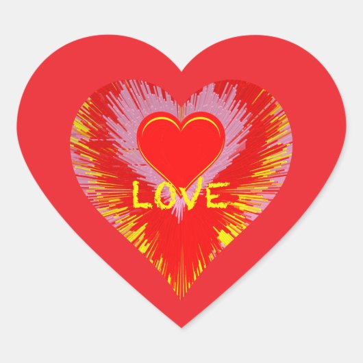 Bursting Heart Herz-Aufkleber (Vorderseite)