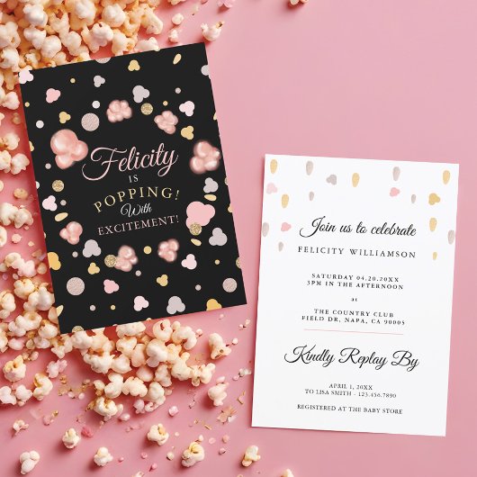 Bursting Popping Popcorn Baby Dusche Einladung