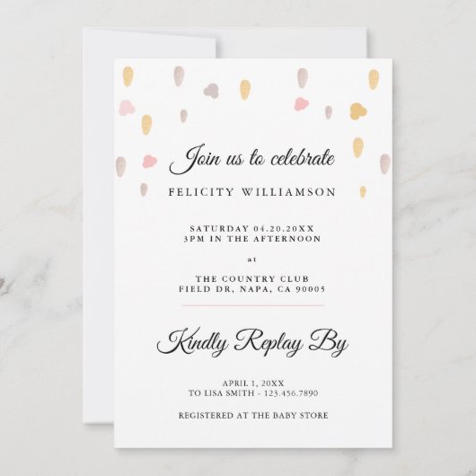 Bursting Popping Popcorn Baby Dusche Einladung (Rückseite)