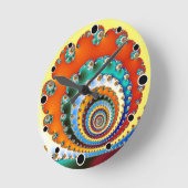 Bursting with Colour Fractal Spiral Runde Wanduhr (Winkel)