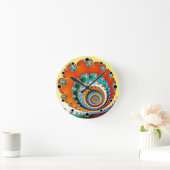Bursting with Colour Fractal Spiral Runde Wanduhr (Zuhause)