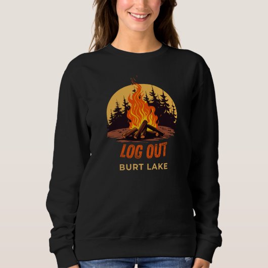 Burt Lake Michigan Lagerfeuer Sweatshirt (Vorderseite)