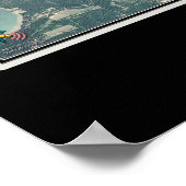 Burt Lake Michigan Satellite Poster Karte (Ecke)