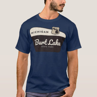 Burt Lake Staat Park Michigan Begrüßungszeichen T-Shirt