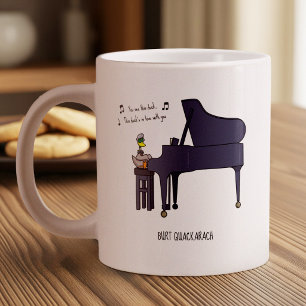 Burt Quackarach Ente Lustige Klavier Spieler Kunst Jumbo-Tasse