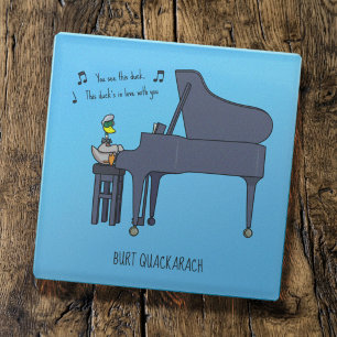 Burt Quackarach Enten Lustige Klavier Spieler Kuns Glasuntersetzer