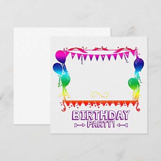 ****BURTAG**** PARTY EINLADUNGEN (Vorne/Hinten)