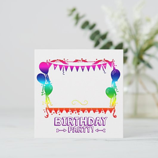 ****BURTAG**** PARTY EINLADUNGEN (Stehend Vorderseite)