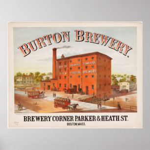 Burton Brewery Boston Massachusetts Werbung Poster