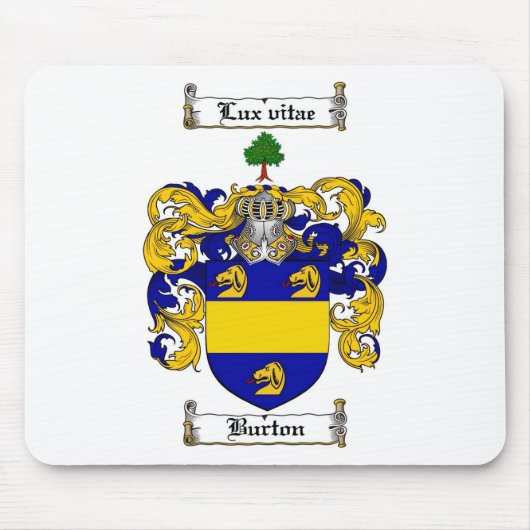 BURTON FAMILIENWAPPEN - BURTON WAPPEN MOUSEPAD (Vorne)