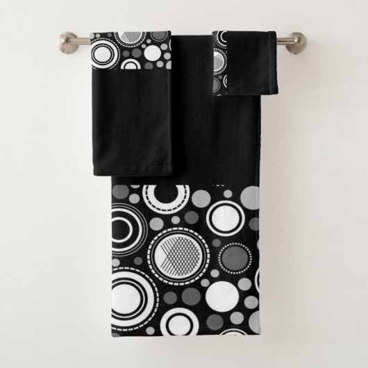 Burton Family Collection Black Gray White Badhandtuch Set (Insitu)