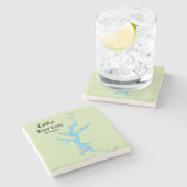 Burton-See, Kontur, Georgien, Marmor-Untersetzer Steinuntersetzer (Seitenansicht)