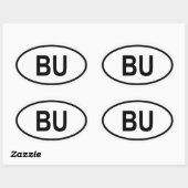 Burundi "BU" Ovaler Aufkleber (Blatt)