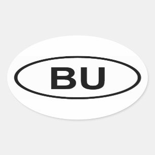 Burundi "BU" Ovaler Aufkleber
