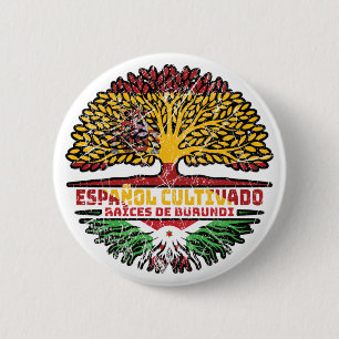 Burundi Burundischer Spanisch Spanien Baumwurzeln Button