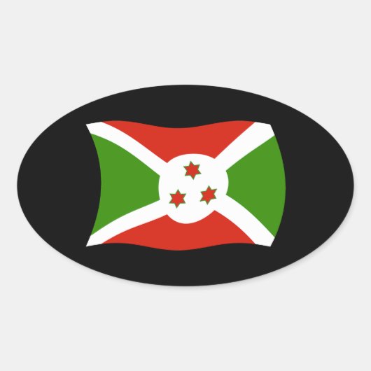 Burundi-Flag-Aufkleber Ovaler Aufkleber (Vorderseite)