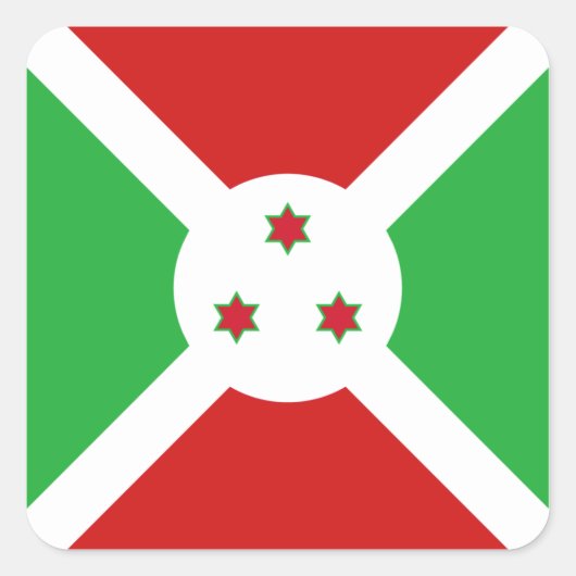 Burundi-Flag-Aufkleber Quadratischer Aufkleber (Vorderseite)