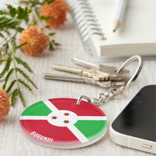Burundi Flag Charming Patriotic Schlüsselanhänger (Vorderseite rechts)