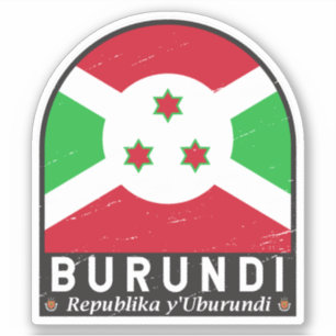 Burundi-Flag-Emblem gestört Vintag Aufkleber
