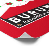 Burundi-Flag-Emblem gestört Vintag Poster (Ecke)