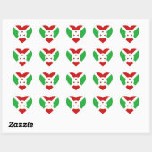 Burundi Flag Heftsticker Herz-Aufkleber (Blatt)