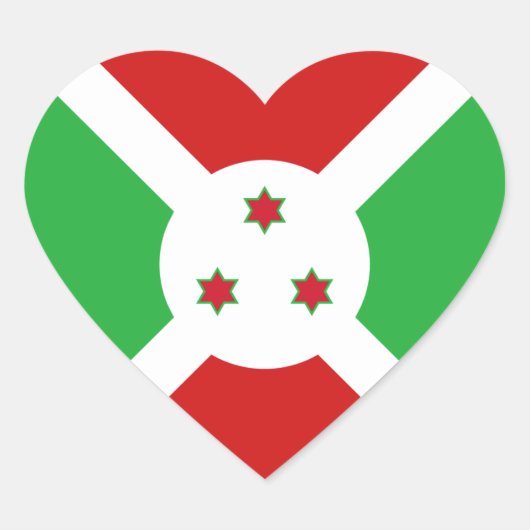 Burundi Flag Heftsticker Herz-Aufkleber (Vorderseite)