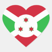 Burundi Flag Heftsticker Herz-Aufkleber (Vorderseite)