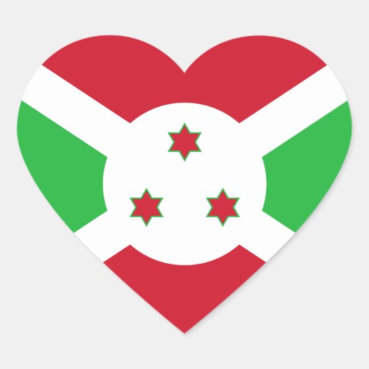 Burundi Flag Heftsticker Herz-Aufkleber (Vorderseite)
