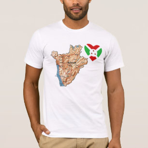 Burundi Flag Herz und T - Shirt