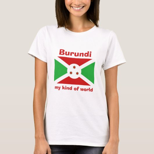 Burundi-Flag + Karte + Text-T - Shirt (Vorderseite)