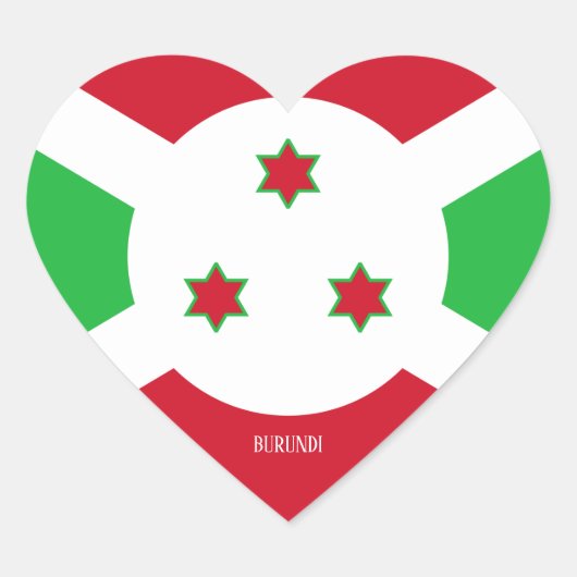 Burundi Flag Splendid Patriotic Herz-Aufkleber (Vorderseite)