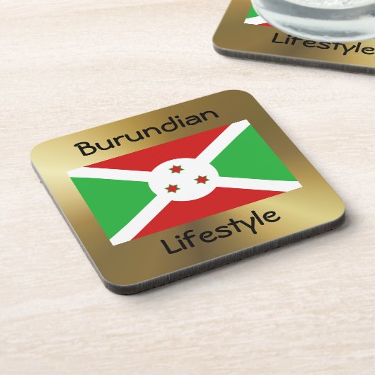 Burundi-Flag+Text-Untersetzer Untersetzer (Linke Seite)