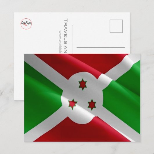 Burundi - Flag Wave - Postkarte (Vorne/Hinten)