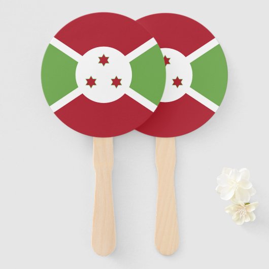 Burundi-Flagge Fächer (Vorne und Hinten)
