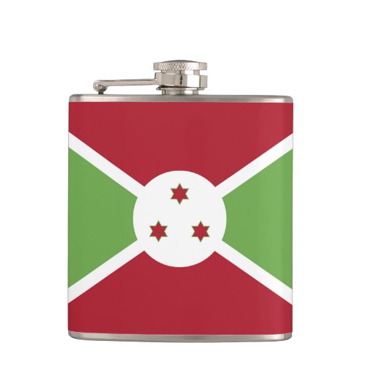Burundi-Flagge Flachmann (Vorderseite)