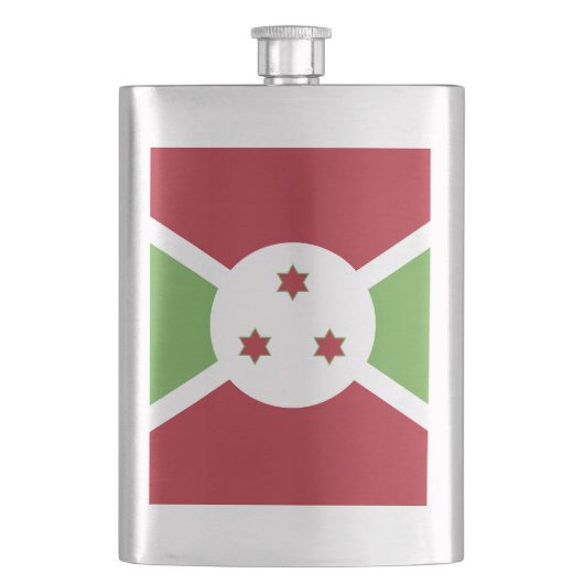 Burundi-Flagge Flachmann (Vorderseite)