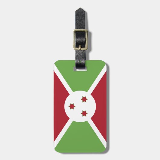 Burundi-Flagge Gepäckanhänger (Vorderseite vertikal)