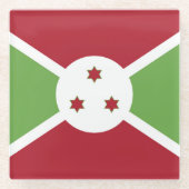 Burundi-Flagge Glasuntersetzer (Vorderseite)