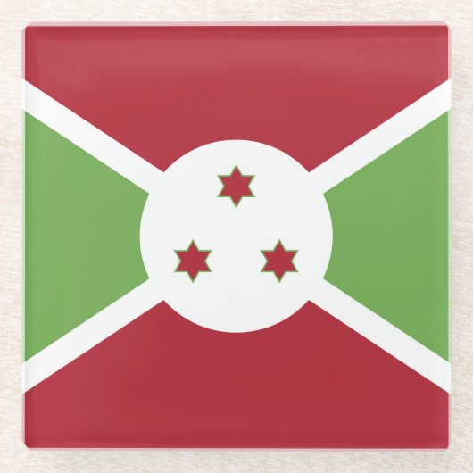 Burundi-Flagge Glasuntersetzer (Vorderseite)