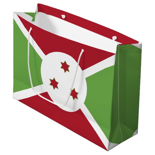 Burundi-Flagge Große Geschenktüte (Vorderseite Schrägansicht)