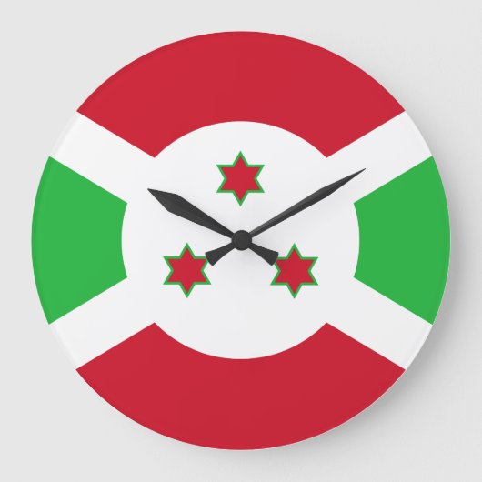 Burundi-Flagge Große Wanduhr (Vorderseite)