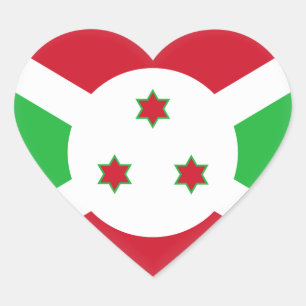 Burundi-Flagge Herz-Aufkleber