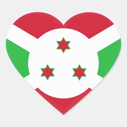 Burundi-Flagge Herz-Aufkleber (Vorderseite)