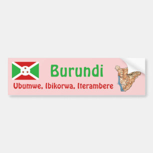 Burundi-Flagge + Karte Aufkleber Autoaufkleber