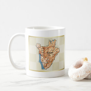 Burundi-Flagge + Karte-Mug Kaffeetasse