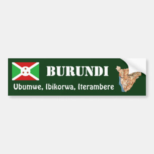Burundi-Flagge + Karten-Autoaufkleber Autoaufkleber
