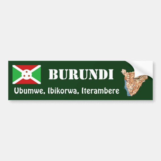 Burundi-Flagge + Karten-Autoaufkleber Autoaufkleber (Vorne)