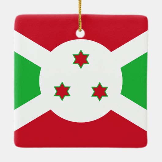 Burundi-Flagge Keramikornament (Rückseite)